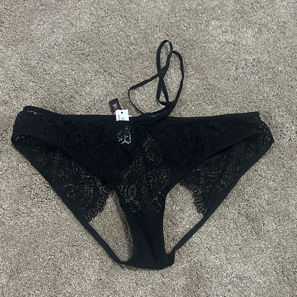 Adore Me Black Lace Panties NWT